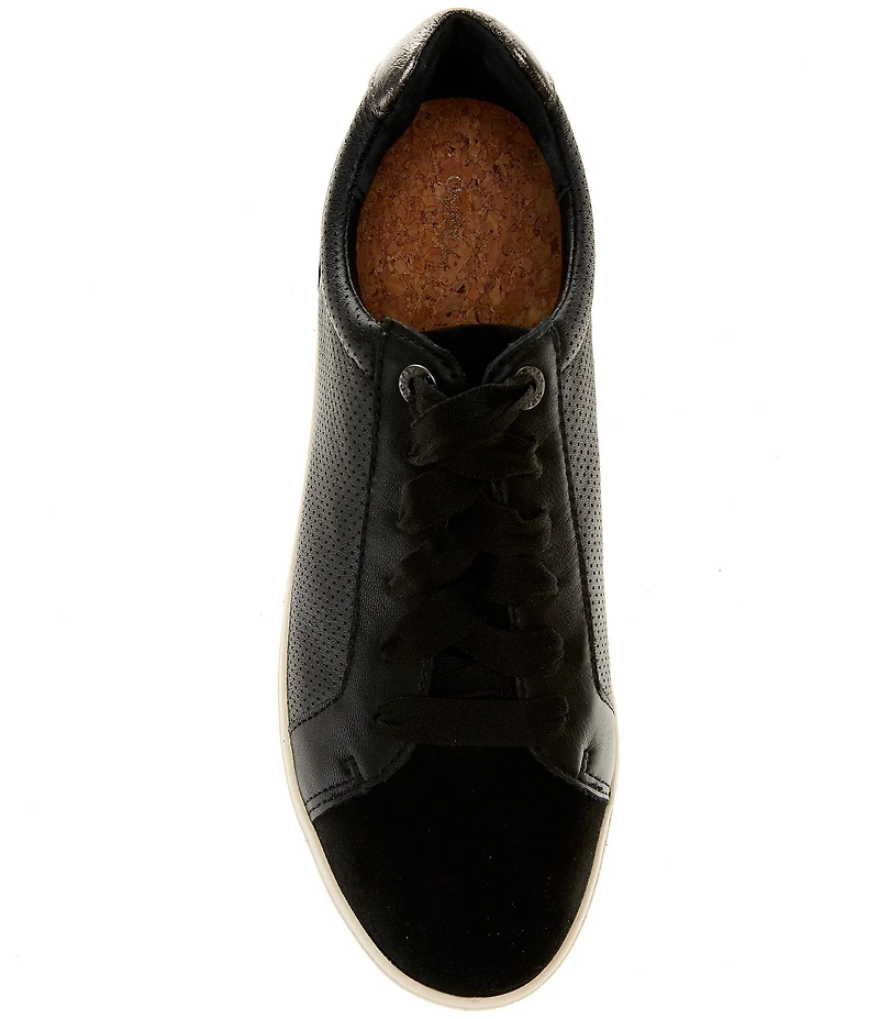 Aetrex Courtney Lace Up Perforated Leather Sneakers