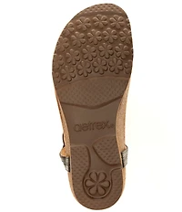 Aetrex Evelyn Perforated Leather Hook-and-Loop Thong Sandals