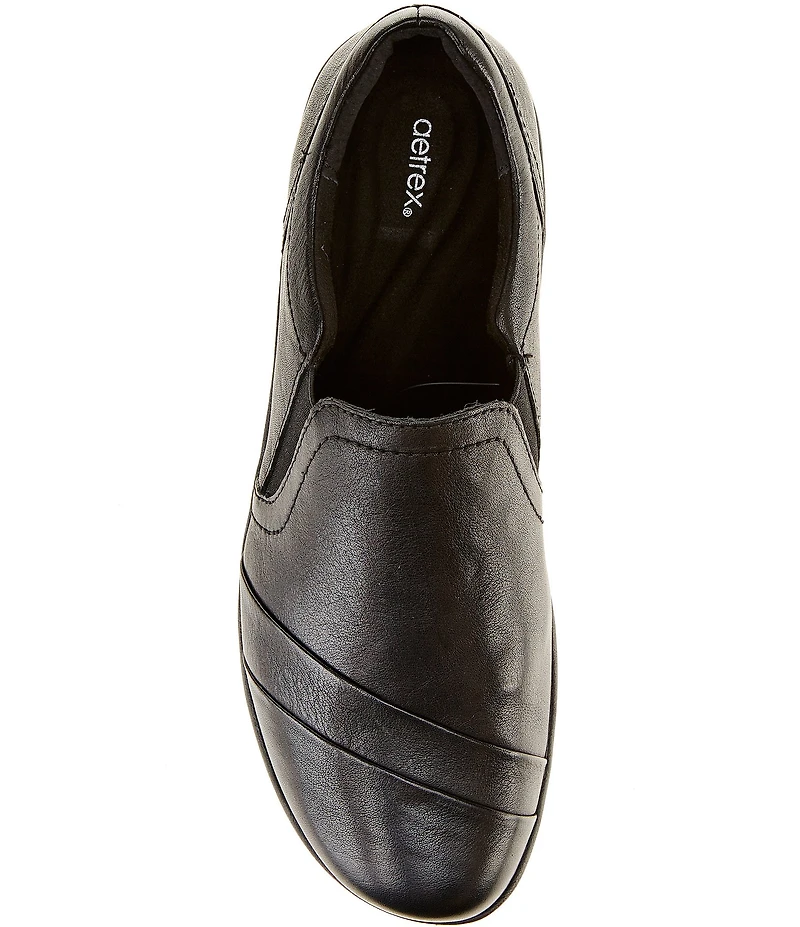 Aetrex Helena Leather Slip On Sneakers