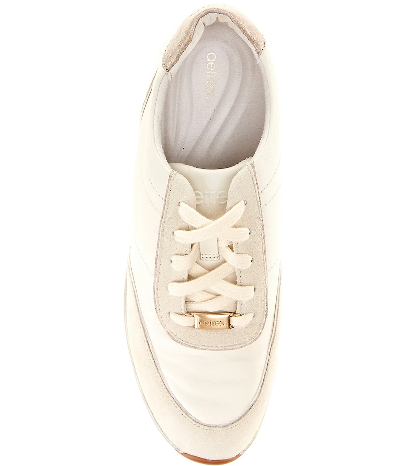 Aetrex Ivy Leather and Suede Lace Up Sneakers