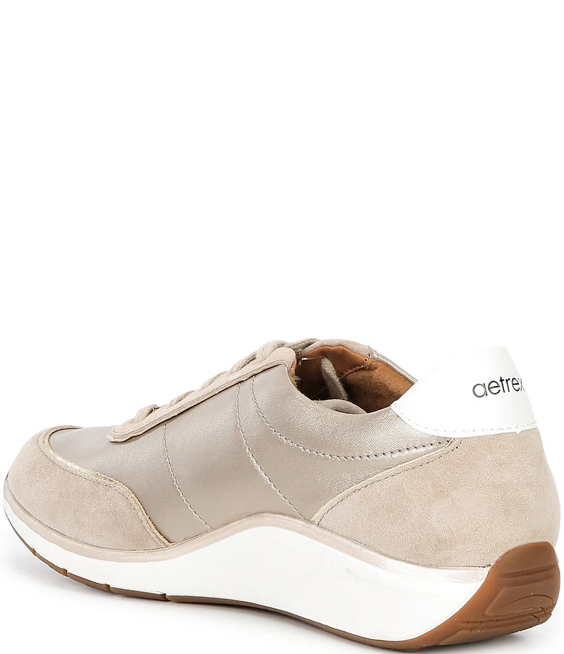 Aetrex Ivy Leather and Suede Lace Up Sneakers