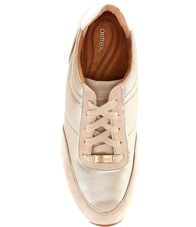 Aetrex Ivy Leather and Suede Lace Up Sneakers