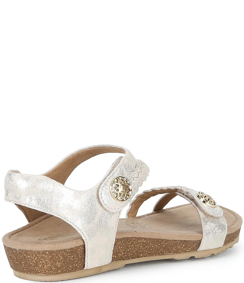 Aetrex Jillian Leather Braided Wedge Sandals