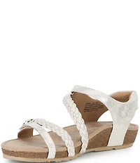 Aetrex Jillian Leather Braided Wedge Sandals
