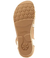 Aetrex Jillian Leather Braided Wedge Sandals