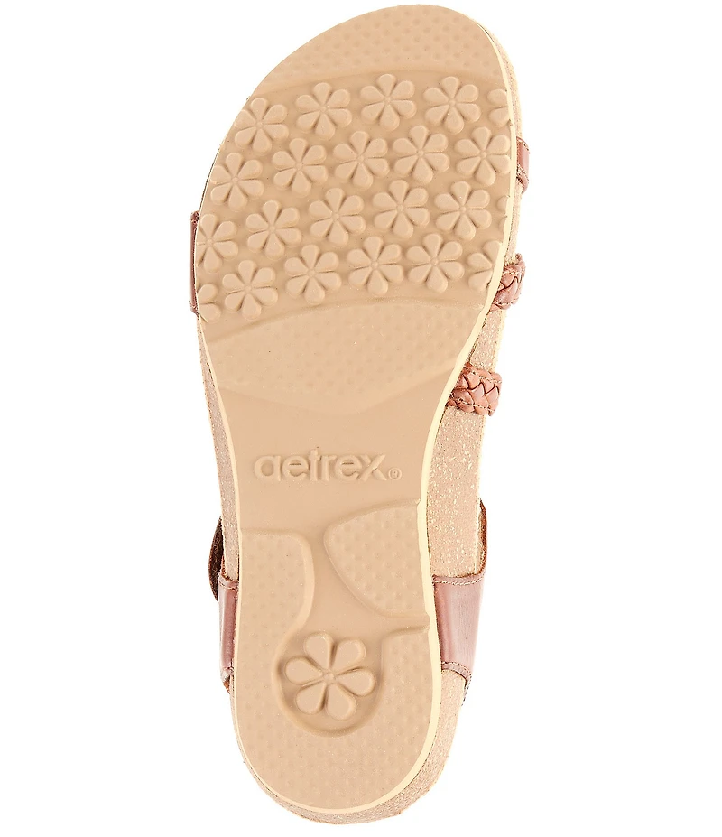 Aetrex Jillian Braided Wedge Sandals