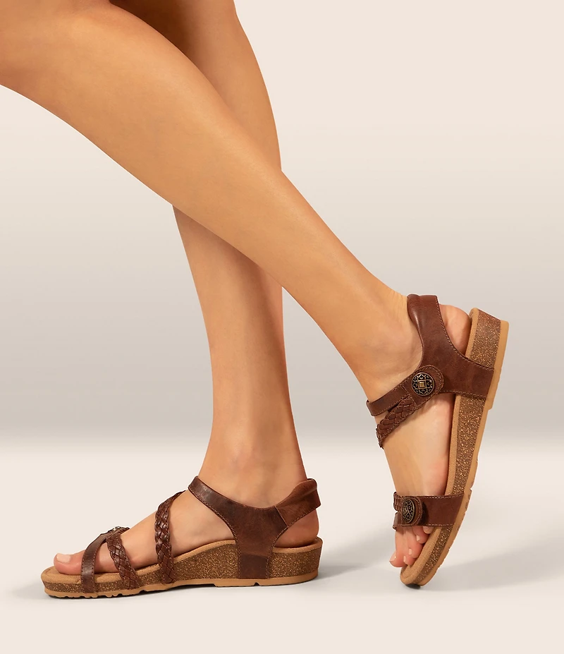 Aetrex Jillian Braided Wedge Sandals