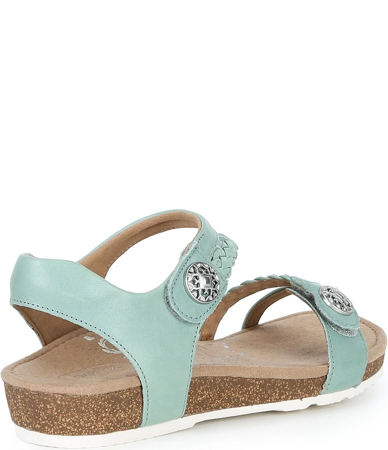 Aetrex Jillian Leather Braided Wedge Sandals