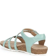 Aetrex Jillian Leather Braided Wedge Sandals