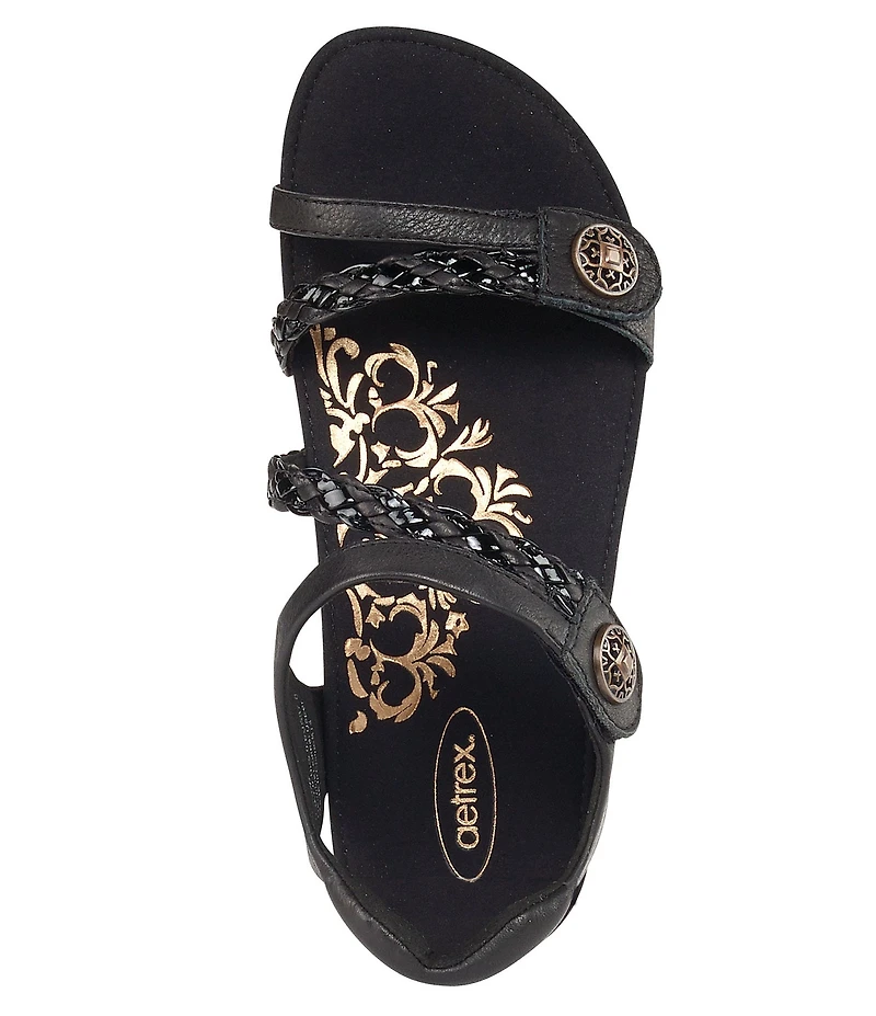 Aetrex Jillian Braided Wedge Sandals