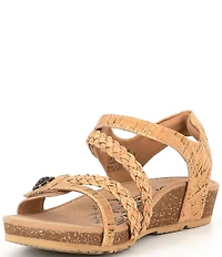 Aetrex Jillian Braided Wedge Cork Sandals