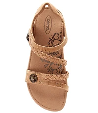 Aetrex Jillian Braided Wedge Cork Sandals