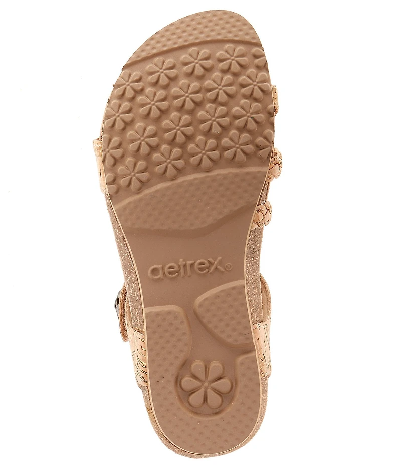 Aetrex Jillian Braided Wedge Cork Sandals