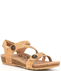Aetrex Jillian Braided Wedge Cork Sandals