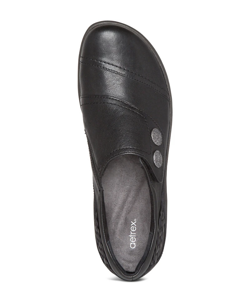Aetrex Karina Monk Strap Leather Sneakers