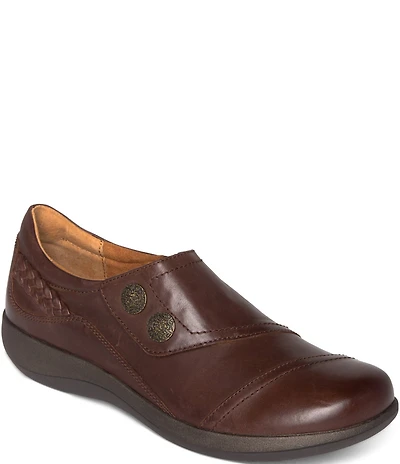 Aetrex Karina Monk Strap Leather Sneakers