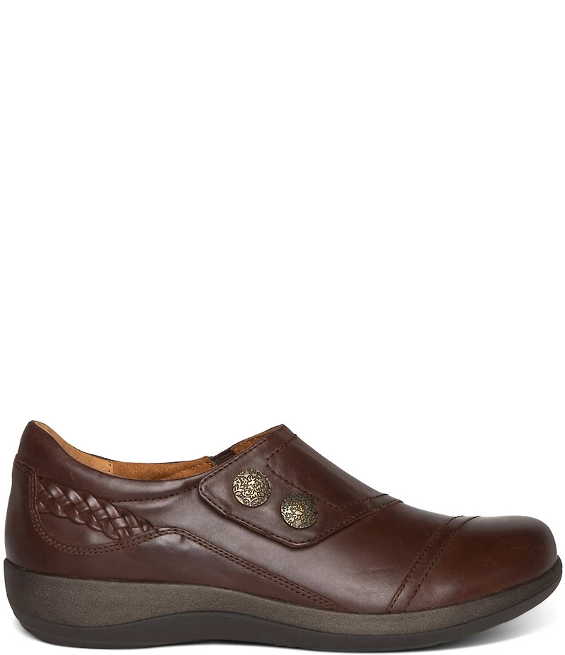 Aetrex Karina Monk Strap Leather Sneakers