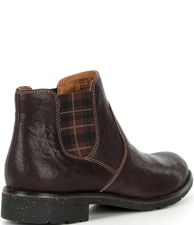 Aetrex Kaylee Leather and Plaid Chelsea Booties