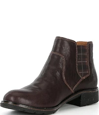 Aetrex Kaylee Leather and Plaid Chelsea Booties