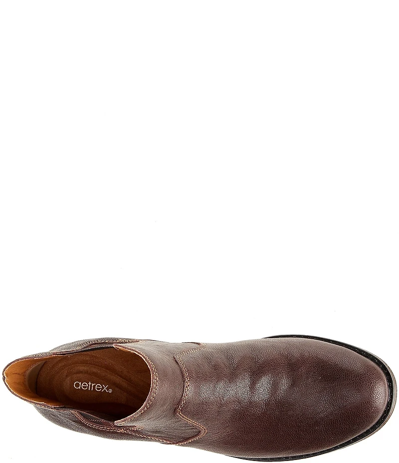 Aetrex Kaylee Leather and Plaid Chelsea Booties