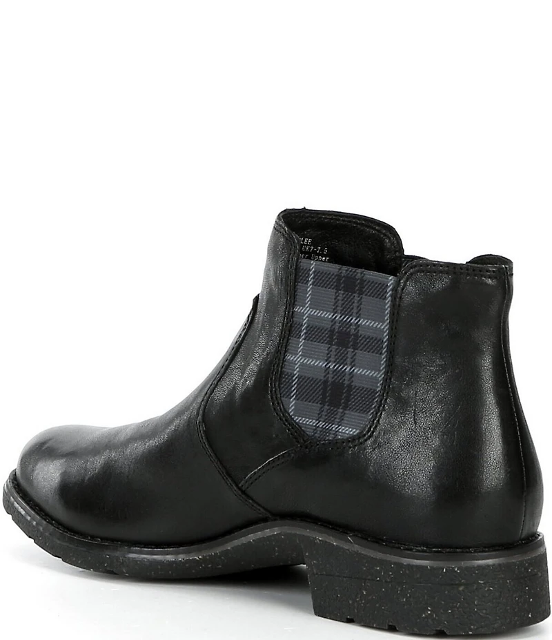 Aetrex Kaylee Leather and Plaid Chelsea Booties