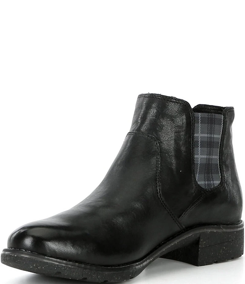 Aetrex Kaylee Leather and Plaid Chelsea Booties