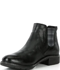 Aetrex Kaylee Leather and Plaid Chelsea Booties