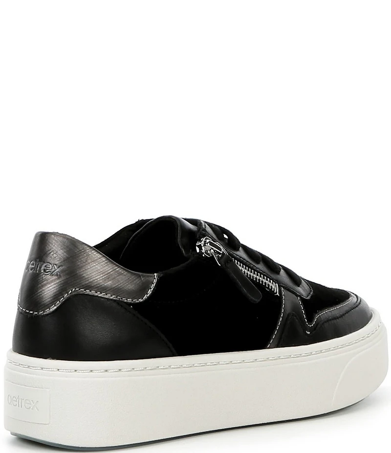 Aetrex Leigh Suede Platform Lace Up Sneakers