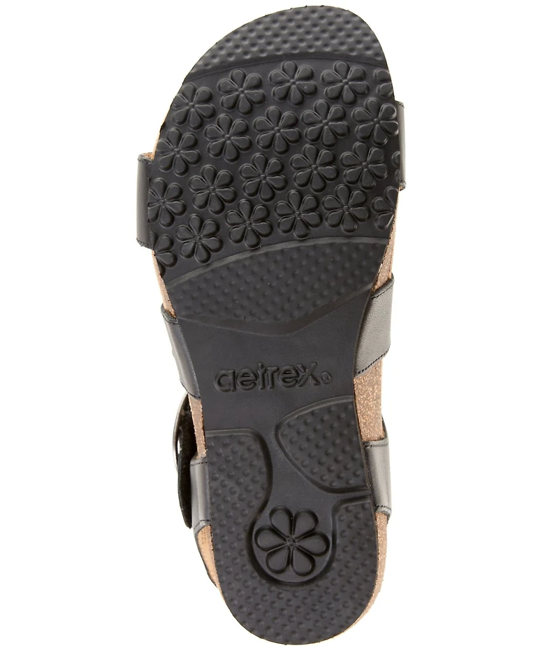 Aetrex Lilly Leather Banded Sandals