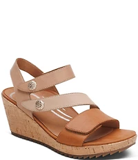 Aetrex Madelyn Hook-and-Loop Stappy Wedge Sandals