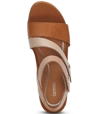 Aetrex Madelyn Hook-and-Loop Stappy Wedge Sandals
