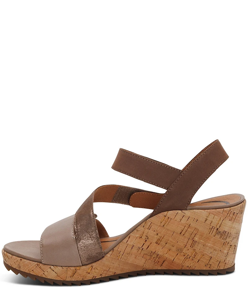 Aetrex Madelyn Hook-and-Loop Stappy Wedge Sandals