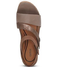 Aetrex Madelyn Hook-and-Loop Stappy Wedge Sandals