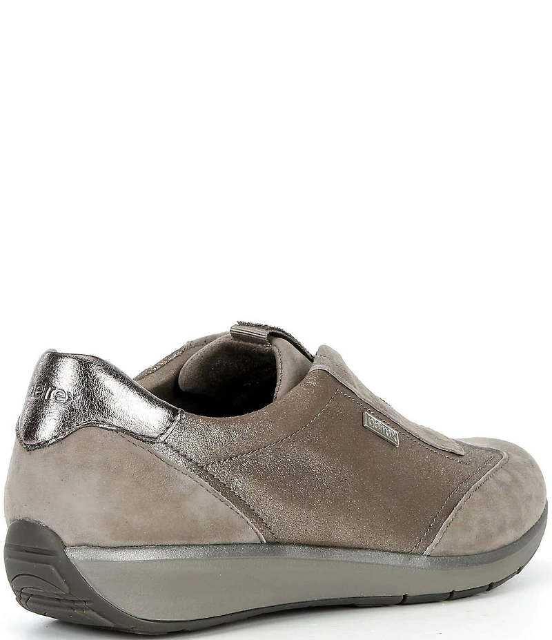 Aetrex Megan Leather Suede Embellished Slip On Sneakers