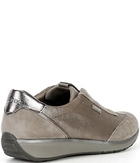 Aetrex Megan Leather Suede Embellished Slip On Sneakers