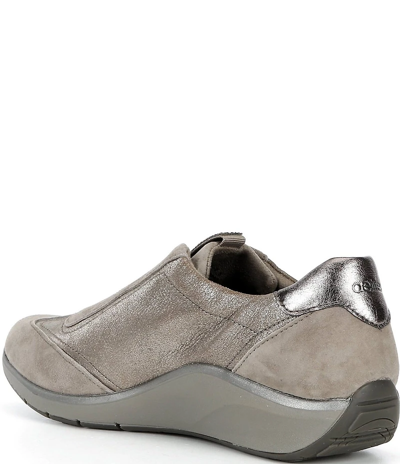 Aetrex Megan Leather Suede Embellished Slip On Sneakers