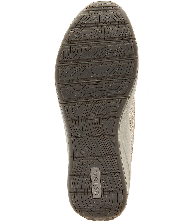 Aetrex Megan Leather Suede Embellished Slip On Sneakers