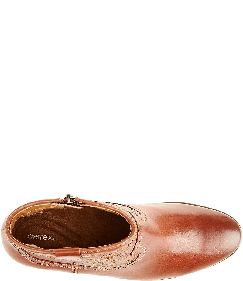 Aetrex Reagan Leather Western Inspired Booties