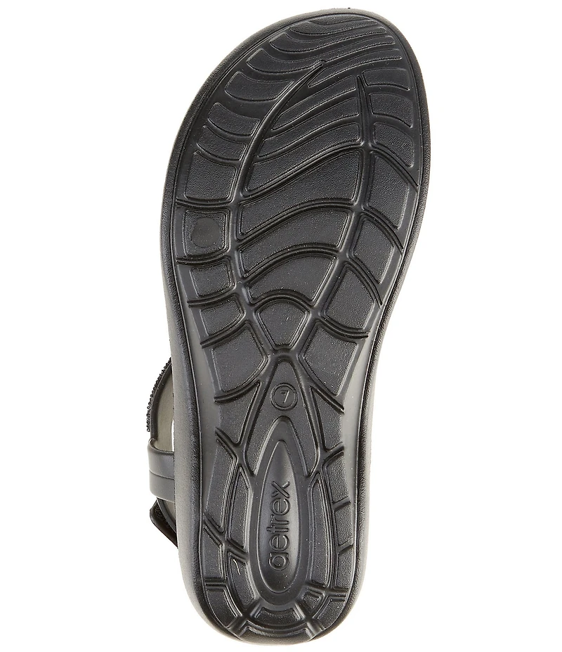 Aetrex Skyler Rhinestone Embellished T-Strap Thong Sandals