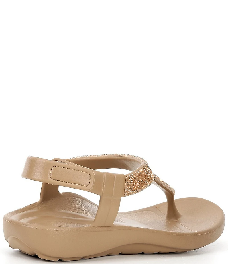 Aetrex Skyler Rhinestone Embellished T-Strap Thong Sandals