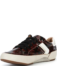 Aetrex Tess Retro Snake Embossed Studded Leather Sneakers