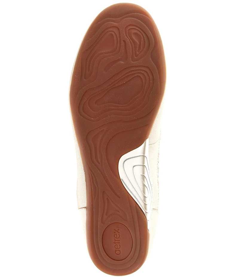 Aetrex Tess Retro Snake Embossed Studded Leather Sneakers