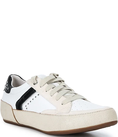 Aetrex Tess Retro Studded Lace Up Leather Sneakers
