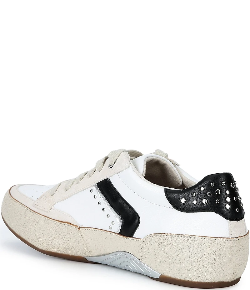 Aetrex Tess Retro Studded Lace Up Leather Sneakers