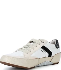Aetrex Tess Retro Studded Lace Up Leather Sneakers