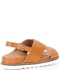 Aetrex Thea Leather Crisscross Detail Slingback Sandals