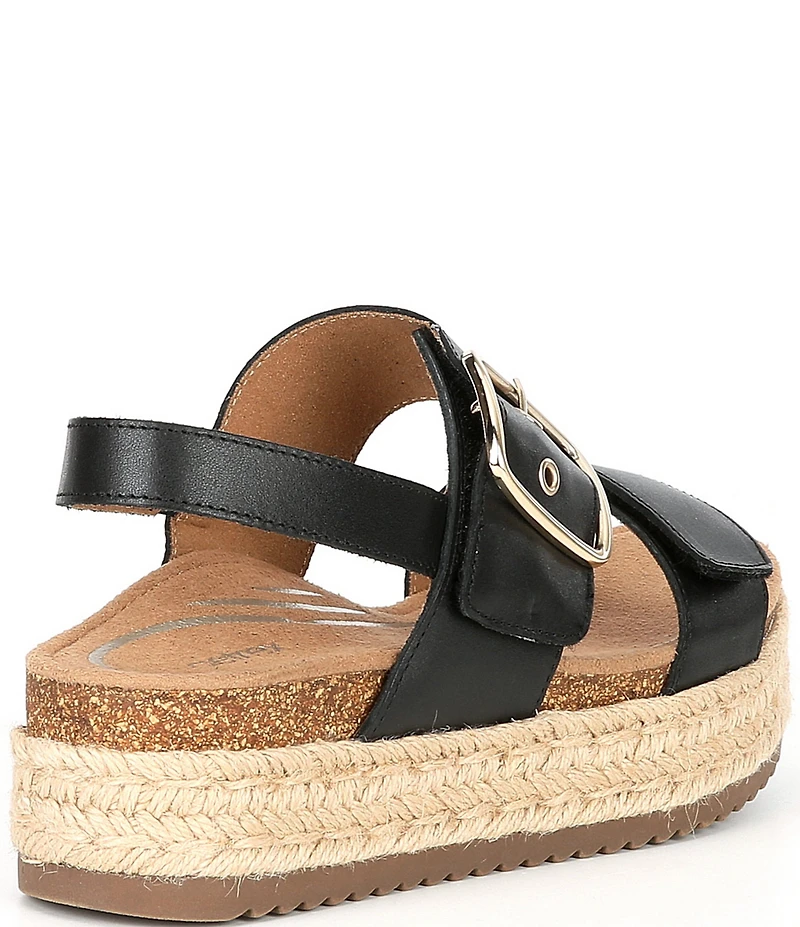 Aetrex Vania Leather Flatform Ankle Strap Sandals