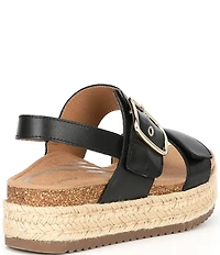 Aetrex Vania Leather Flatform Ankle Strap Sandals