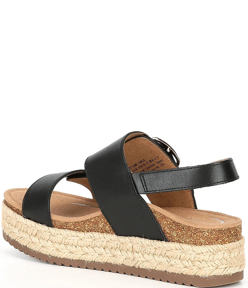 Aetrex Vania Leather Flatform Ankle Strap Sandals