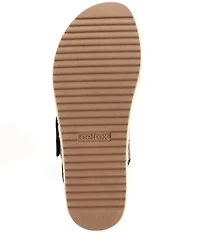 Aetrex Vania Leather Flatform Ankle Strap Sandals